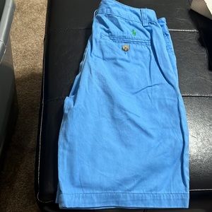 Gently worn Boys Polo shorts size 10 light blue